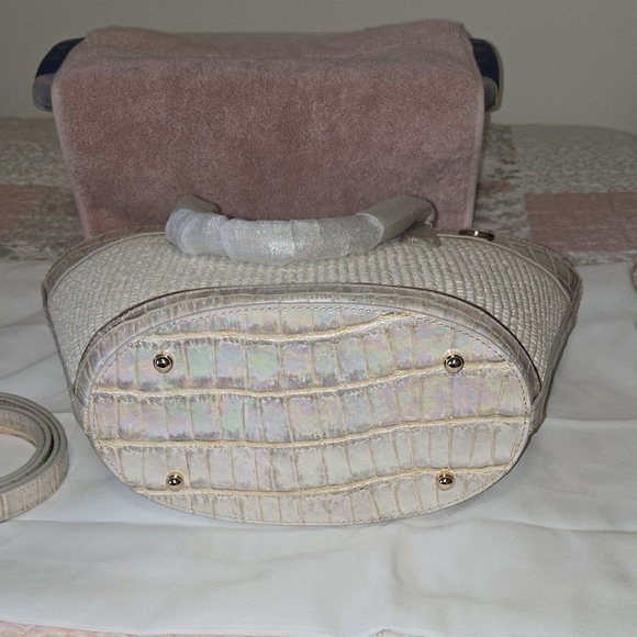 BRAHMIN JENNY SATCHEL TOTE/CROSSBODY IN TIRAMISU MANAVA. NWT - Picture 9 of 15